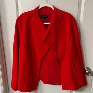 Talbots Women's Red Open Front Blazer